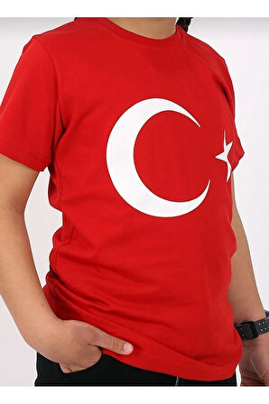 unisex çocuk türk bayrağı t-shirt/ türk bayrağı t-shirt/ay yıldızlı t-shirt