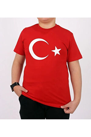 unisex çocuk türk bayrağı t-shirt/ türk bayrağı t-shirt/ay yıldızlı t-shirt