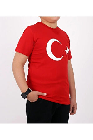 unisex çocuk türk bayrağı t-shirt/ türk bayrağı t-shirt/ay yıldızlı t-shirt