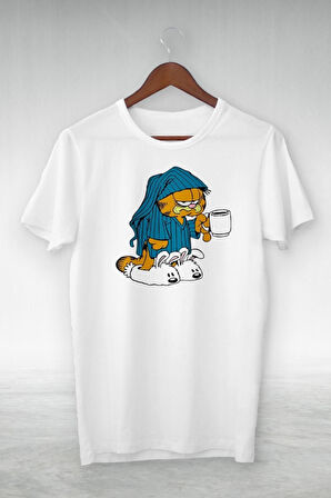 Unisex Uyku Tulumlu Garfıeld Illustrasyon Çizim Tshirt