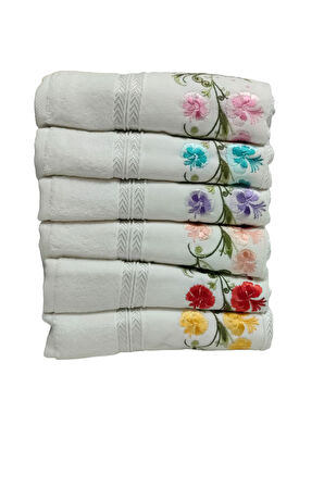 Özdilek 6 Adet Açelya Nakışlı Havlu Model 22-16