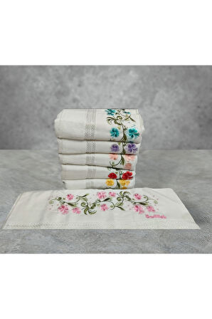 Özdilek 6 Adet Açelya Nakışlı Havlu Model 22-16