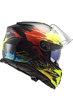 Storm 2 Drop Siyah-sarı-kırmızı Kask