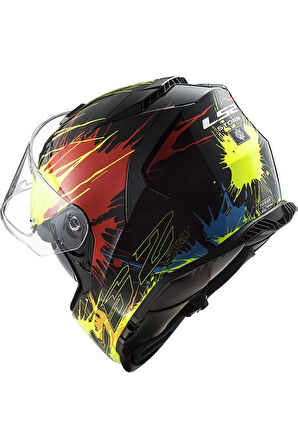 Storm 2 Drop Siyah-sarı-kırmızı Kask