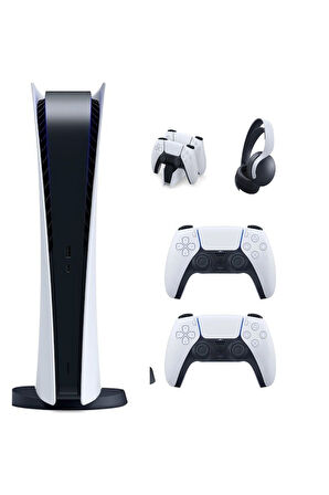 Playstation 5 Dijital (İthalatçı garantili) + 2. Kol + Ps5 Pulse 3D + Ps5 Şarj Istasyonu