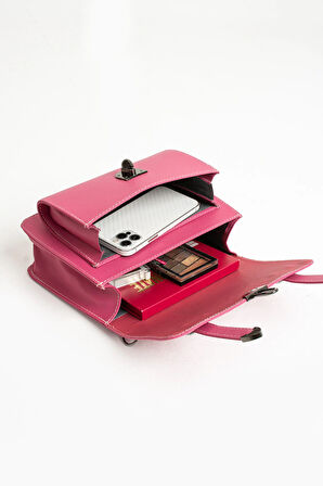 Vegan Deri Ayarlanabilir Uzun Askılı Kilitli Kadın Çantası Omuz Çantası