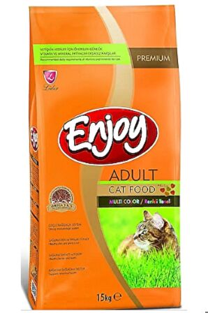 Enjoy Multi Color Renkli Taneli Yetişkin Kedi Mamasi 15 Kg