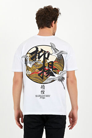 Oversize One Baskılı Siyah Tshirt