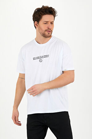 Oversize One Baskılı Siyah Tshirt