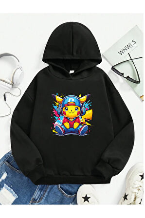 Çocuk Kapüşonlu Baskılı Sweatshirt