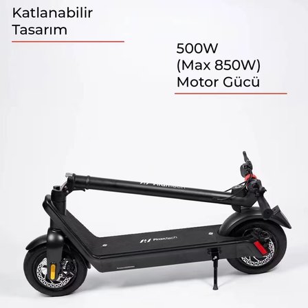 X9 Elektrikli Scooter Siyah - Çıkartılabilir Bataryalı 850W Katlanabilir Scooter