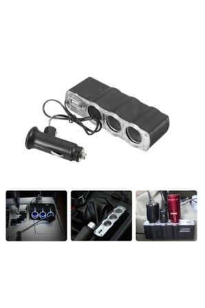 Araç Içi 3'lü Çakmaklık Çoğaltıcı Usb Çıkışlı 12v (3 Girişli Çakmaklık)