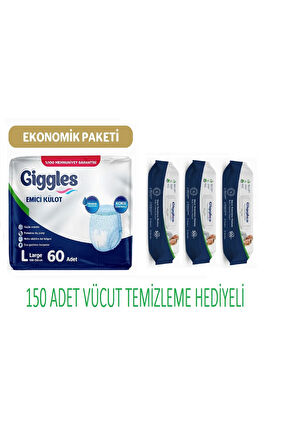 Emici Külot Large 60 Adet Vücut Temizleme Havlu Hediyeli