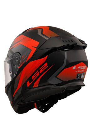 Stream 2 Fury Mat Siyah-gri-kırmızı Kapalı Kask Full Face