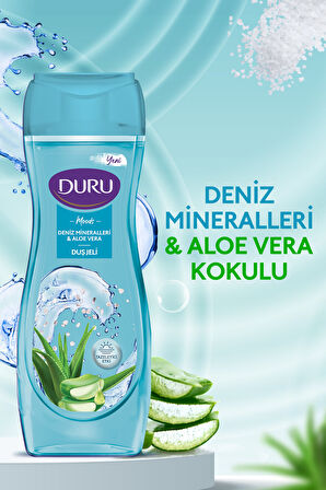 Moods Deniz Mineralleri & Aloe Vera Duş Jeli Duş Lifi Ile Birlikte 4x450ml