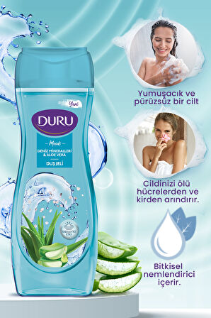 Moods Deniz Mineralleri & Aloe Vera Duş Jeli Duş Lifi Ile Birlikte 4x450ml