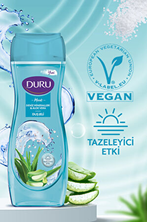 Moods Deniz Mineralleri & Aloe Vera Duş Jeli Duş Lifi Ile Birlikte 4x450ml