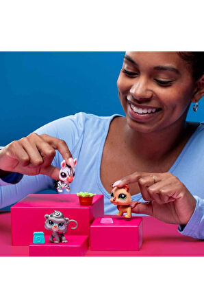 Seri 2 Zebra - Maymun ve Aslan LPS Minişler 3'lü Figür Seti