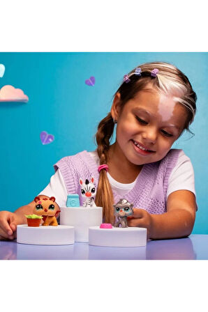 Seri 2 Zebra - Maymun ve Aslan LPS Minişler 3'lü Figür Seti