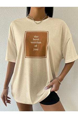 The Version Baskılı Oversize Unisex T-shirt