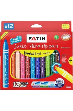 Jumbo Keçeli Kalem 12 Renk