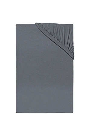 Penye Tek Kişilik Lastikli Çarşaf Koyu Gri 120 X 200