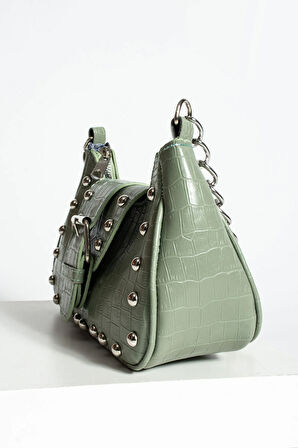 Bony ma zımbalı timsah desenli kol çantası