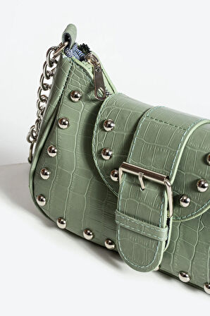 Bony ma zımbalı timsah desenli kol çantası