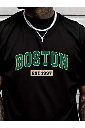 Erkek Boston Baskılı Süprem T-shirt