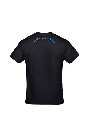 Unisex Siyah Metallica Gitar Baskılı Tshirt