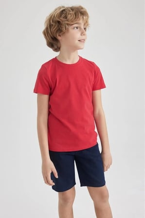 3'lü pamuklu ve likralı kız erkek çocuğu unisex t-shirt 5-15 yaş