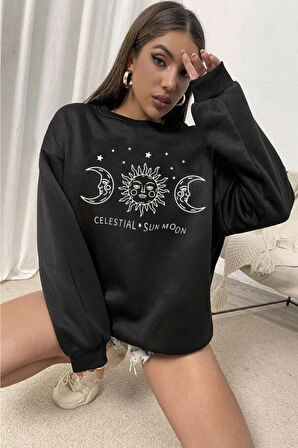 LUNAVISITA Blackjackgiyim Kadın Gri Kanguru Cep Kapüşonlu Sweatshirt