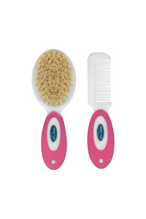 Sevi Bebe Naturel Fırça Tarak Seti Art-401 Pembe