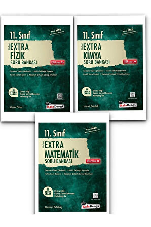 Kafadengi Yayınları 11.sınıf Extra Matematik Fizik Kimya Soru Bankası Seti Tamamı Video Çözümlü2023