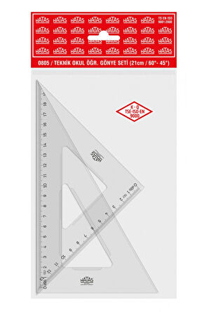 Teknik Okul Öğrenci Gönye Seti 21cm/60°-45°