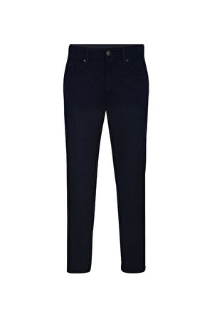 Pn2020500484 Normal Bel Slim Fit Armürlü Mavi Erkek Pantolon