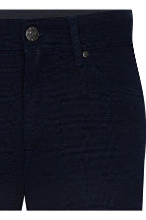 Pn2020500484 Normal Bel Slim Fit Armürlü Mavi Erkek Pantolon