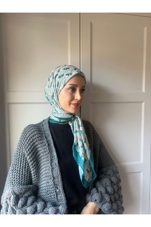 Çiçek Baharı Desen Bambu Eşarp