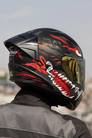 RAPID 2 RACE KAIJU MAT SİYAH-KIRMIZI-BEYAZ KASK