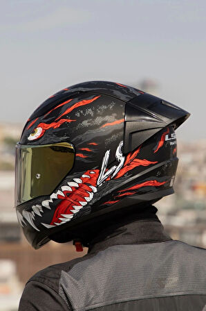 RAPID 2 RACE KAIJU MAT SİYAH-KIRMIZI-BEYAZ KASK