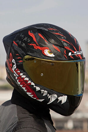 RAPID 2 RACE KAIJU MAT SİYAH-KIRMIZI-BEYAZ KASK