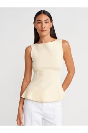 21001 Kayık Yaka Peplum Top