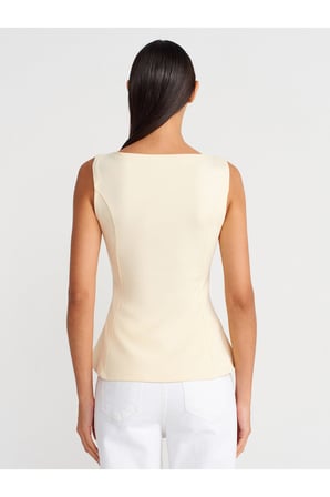 21001 Kayık Yaka Peplum Top