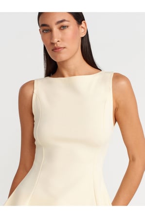 21001 Kayık Yaka Peplum Top