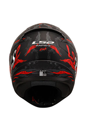 Rapıd 2 Kaıju Mat Siyah-Kırmızı Fullface Motosiklet Kaskı
