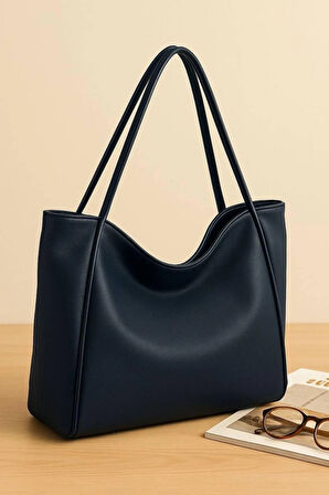 Lüks Büyük Boy Deri Görünümlü Omuz Çantası – Şık & Geniş Hacimli