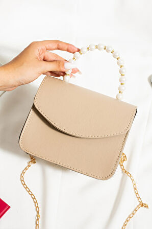 El ve omuz çantası inci boncuklu