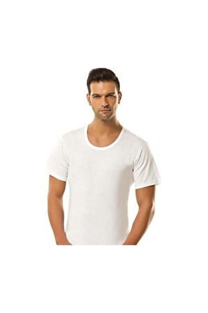 Erkek Beyaz 3'lü Paket 1150 Penye Bisiklet Fanila 1150-3