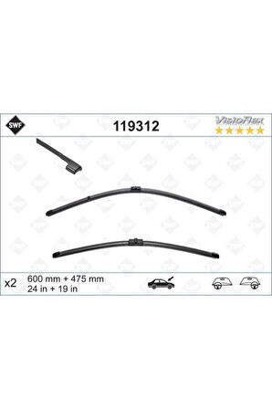 119312 CAM SILGI SÜPÜRGESI BMW 3 05- FLATE BLADE ORJ 600 +