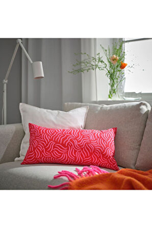 Kırlent, Parlak Kırmızı-Parlak Pembe, 30x58 cm Dikdörtgen